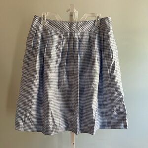 Brooks Brothers Blue White Gingham Pleated Skirt